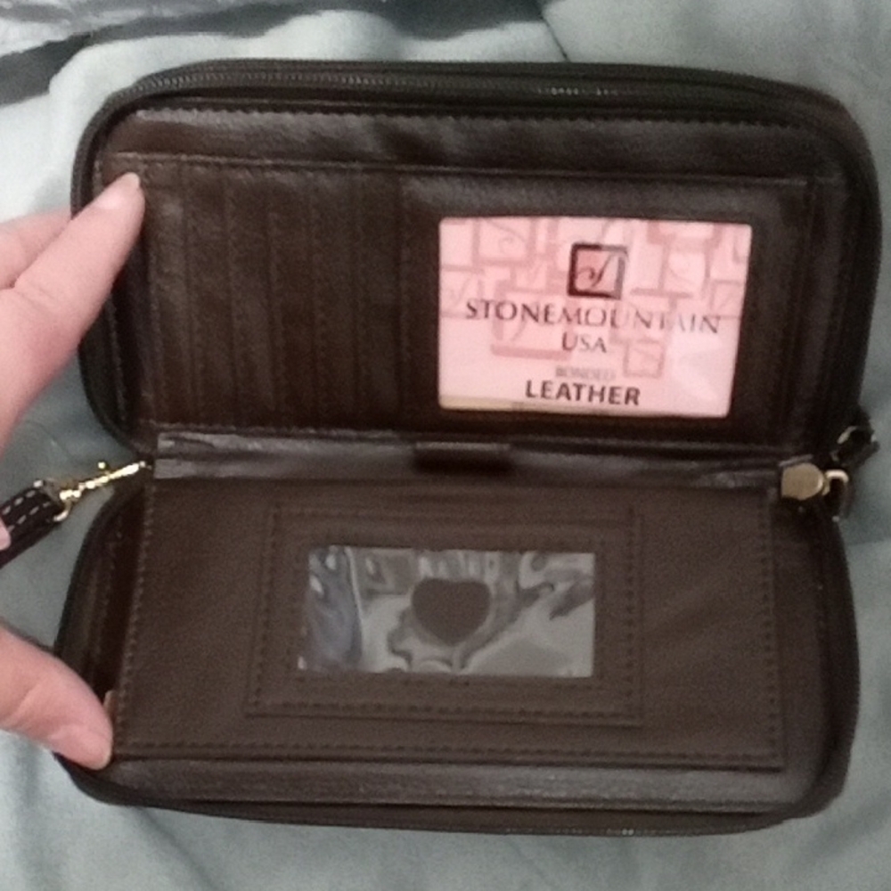 Stone Mountain Brown Leather Wristlet - Picture 5 of 6